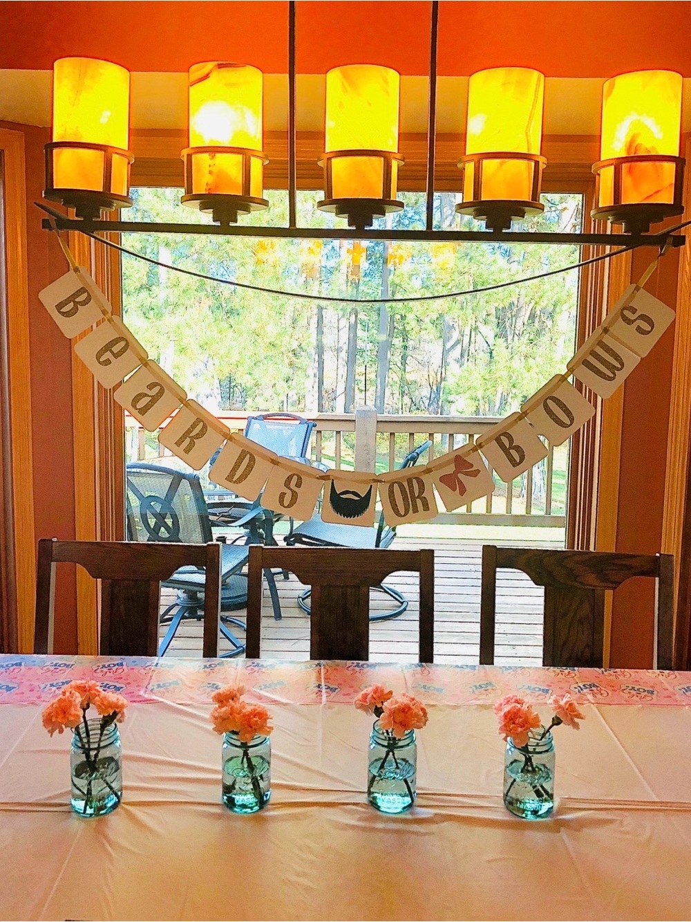 Beards or Bows banner - baby gender reveal banner - gender reveal party banner